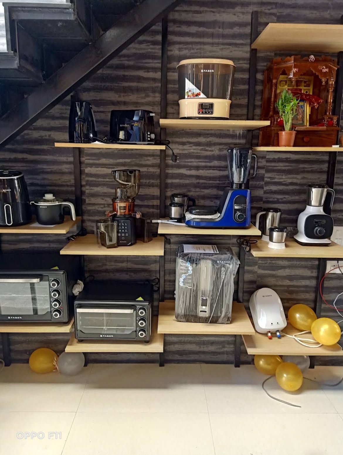 Kitchen appliances display wall